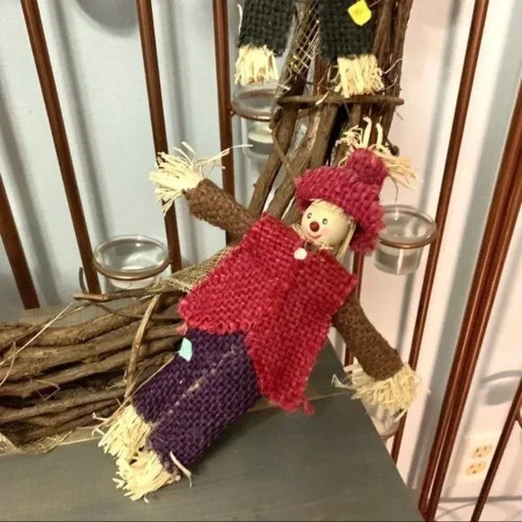 Thanksgiving Fall Scarecrow Wreath Autumn Holiday Decor - Picture 6 of 6